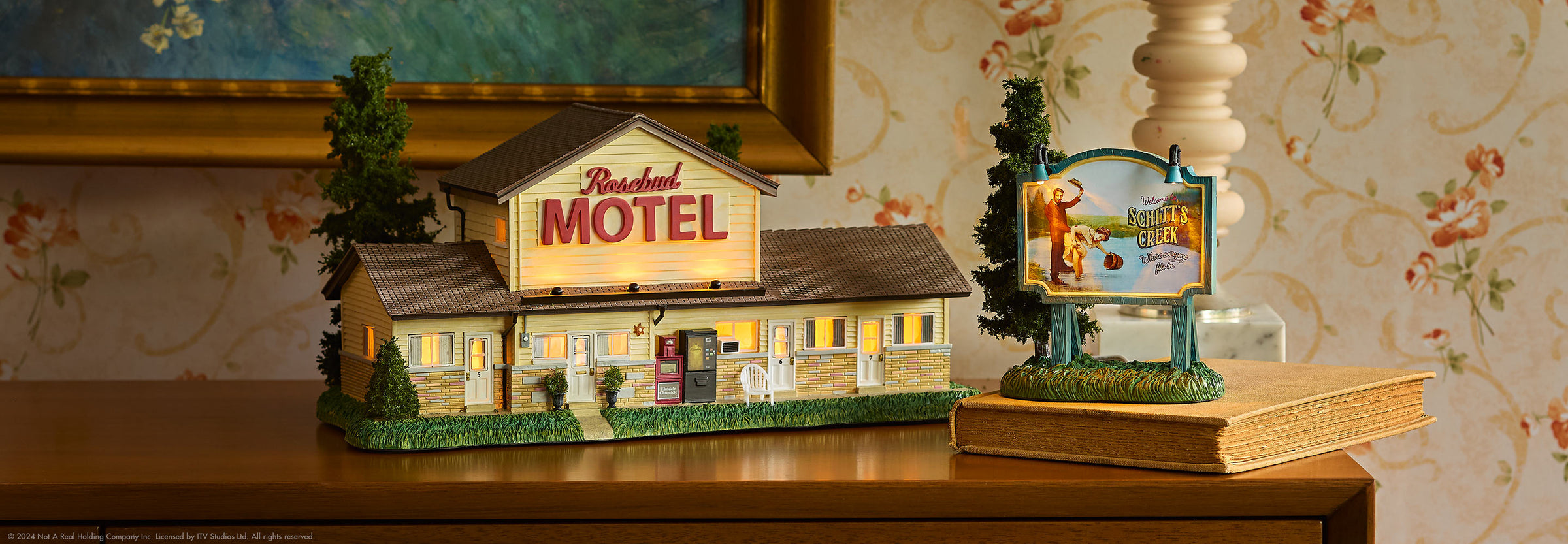 schitt's creek lighted buildings on table display