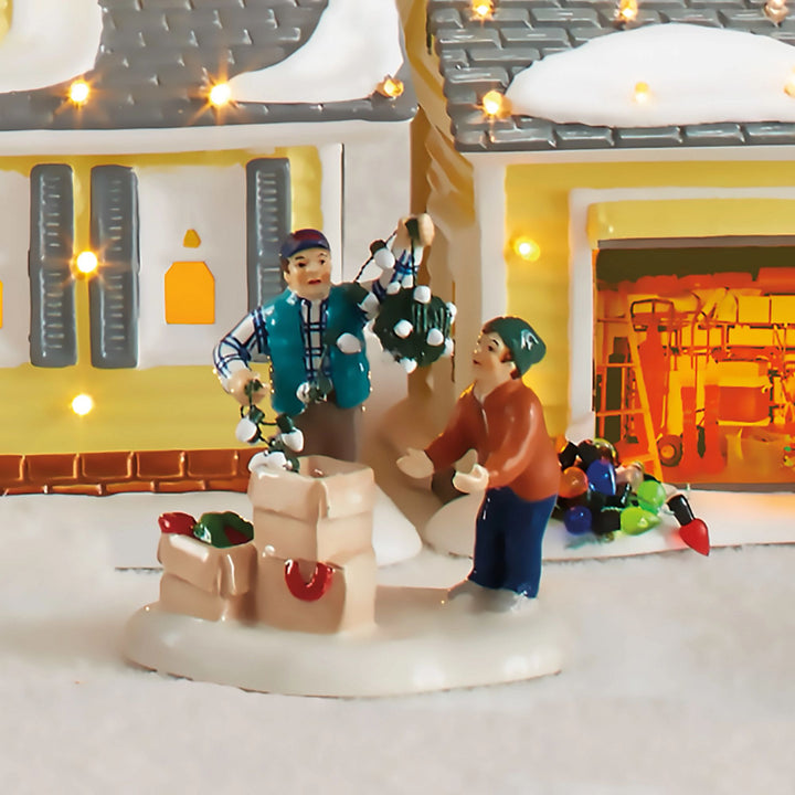 Original Snow Village | Clark &amp; Rusty Cont. Tradition | Village Figures