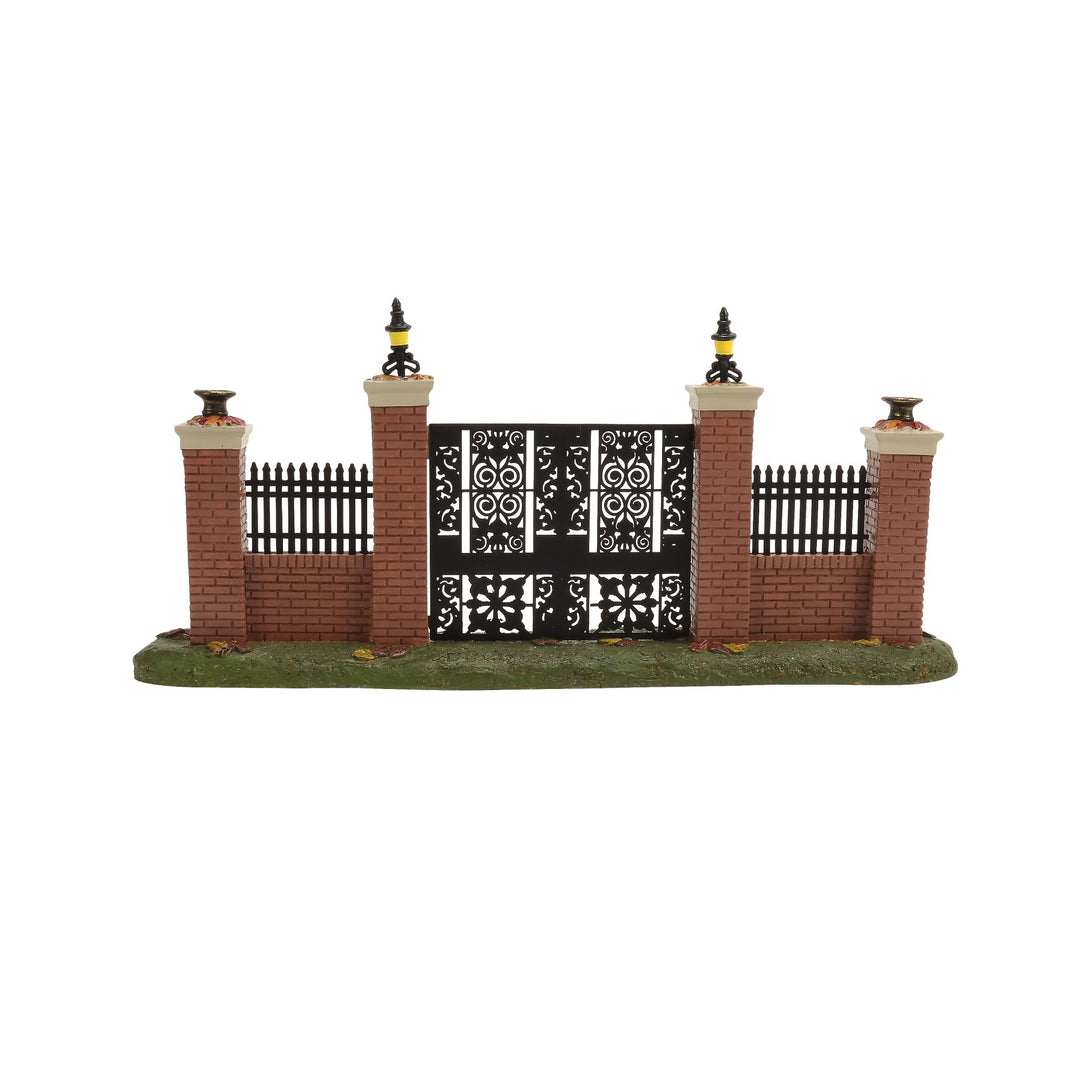 Snow Village Halloween | Haunted Mansion Gate | Village Figures