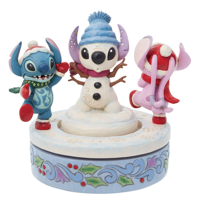 Disney Traditions | Stitch & Angel Building a Snow | Figurine