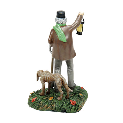 Snow Village Halloween | Silas Crump & His Dog, Bones | Village Figures