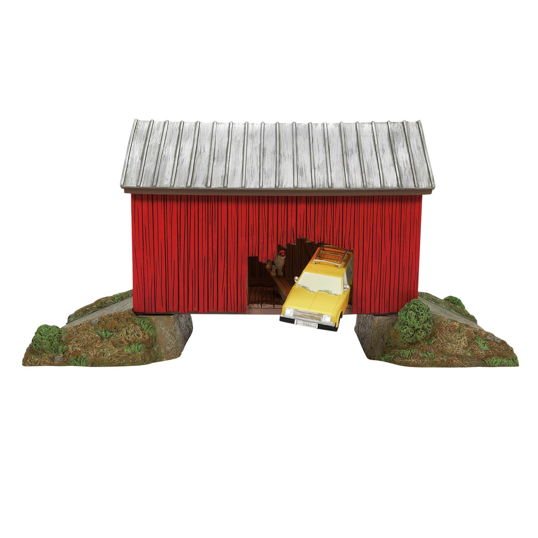 Hot Properties Village | The Winter River Bridge | Lighted Buildings
