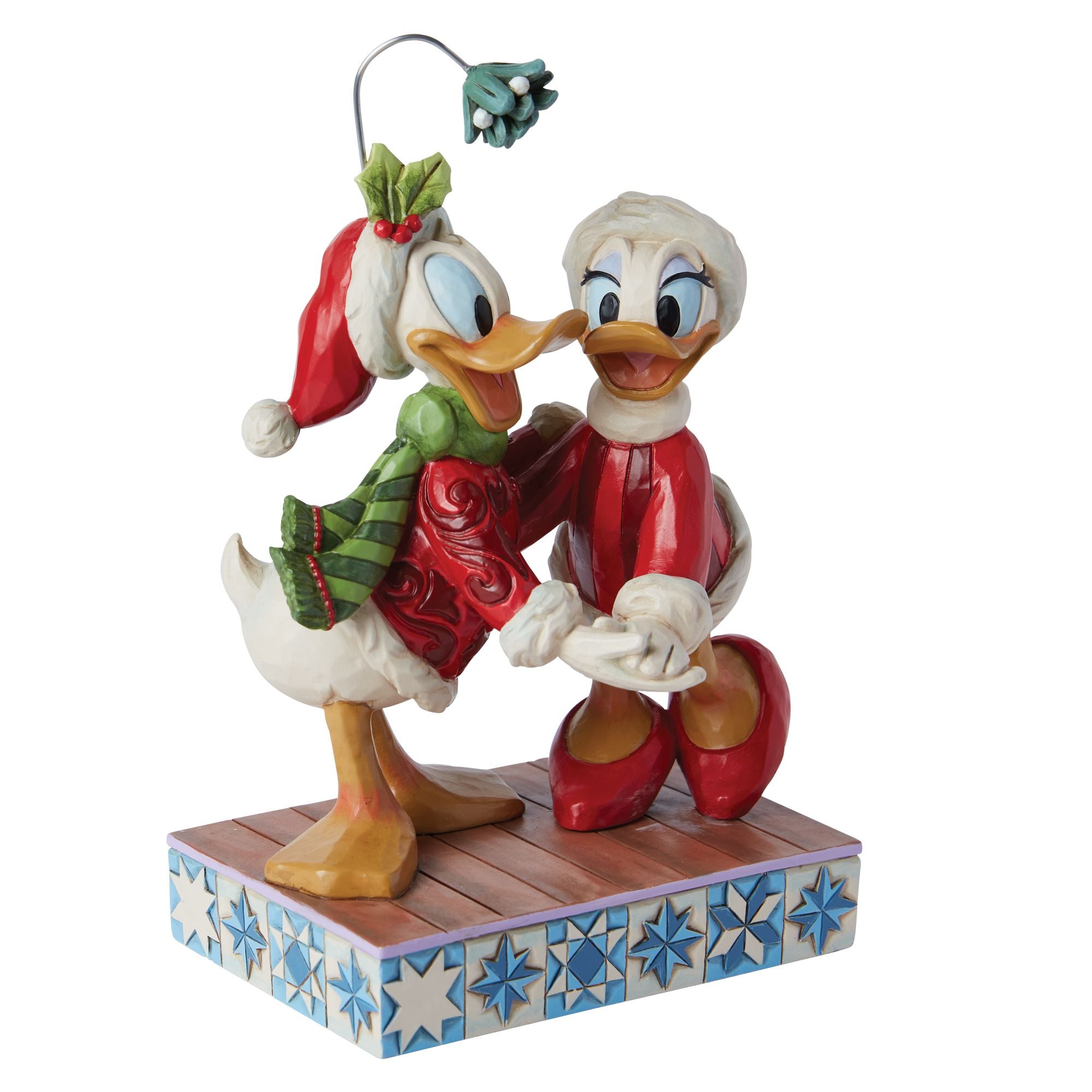Disney Christmas Fantasy 1997 置物 Disney Traditions | Donald and Daisy Mistletoe | Figurine – Enesco