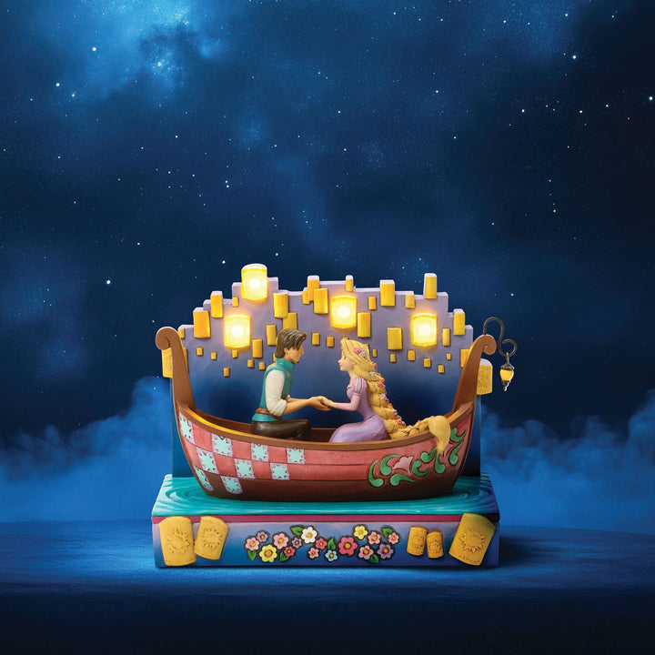 Disney Traditions | Tangled Boat with LED Lanterns | Figurine