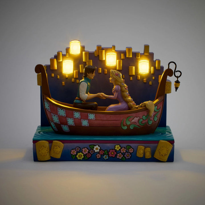 Disney Traditions | Tangled Boat with LED Lanterns | Figurine