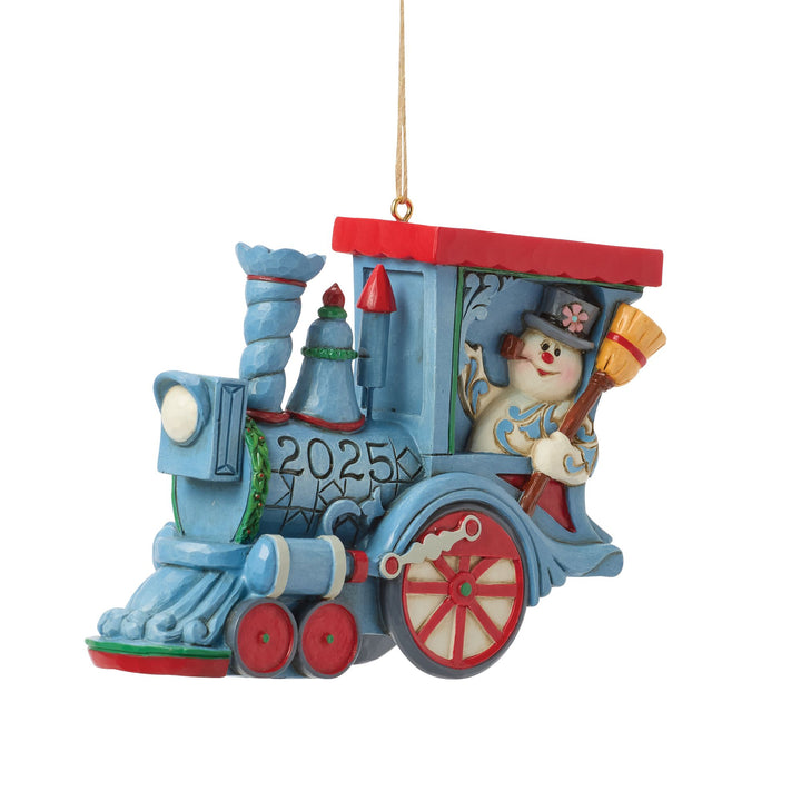 Frosty the Snowman by Jim Shore | Dated 2025 Frosty in Train Orn | Hanging Ornament