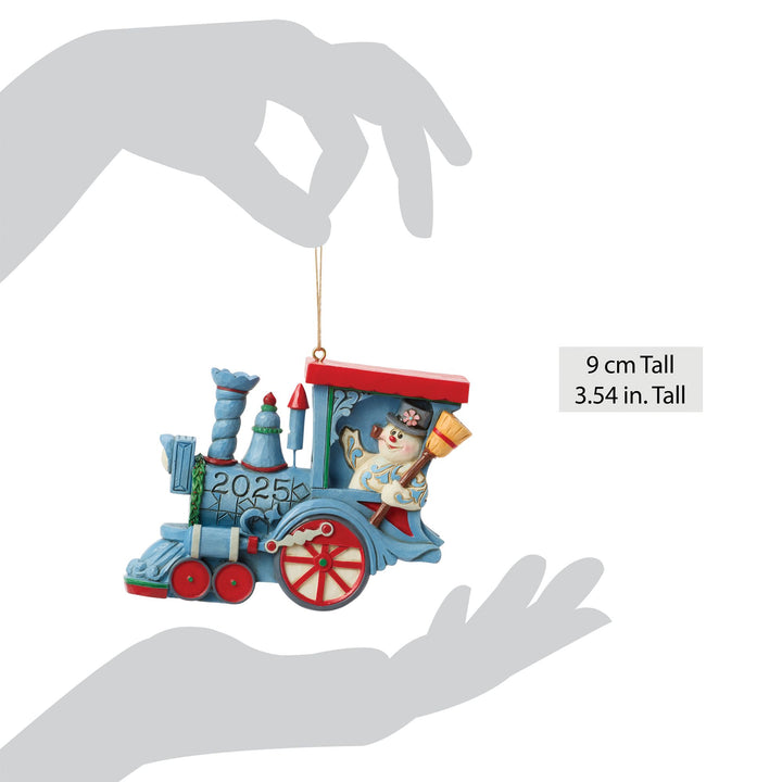 Frosty the Snowman by Jim Shore | Dated 2025 Frosty in Train Orn | Hanging Ornament