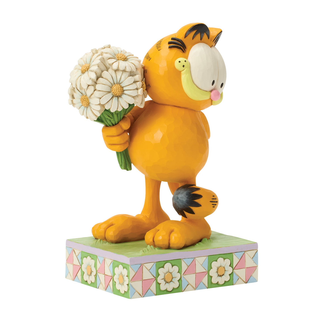 Garfield by Jim Shore | Garfield Holding Daisies | Figurine