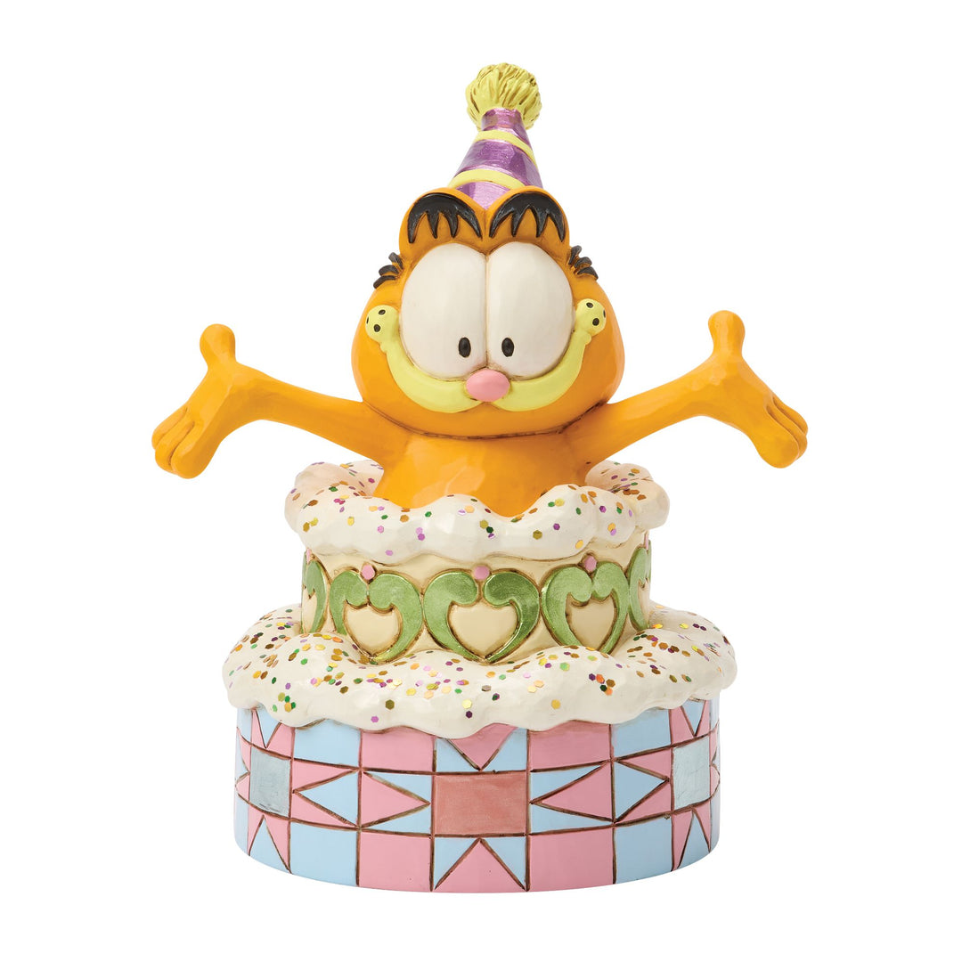 Garfield by Jim Shore | Garfield Popping Out of Cake | Figurine