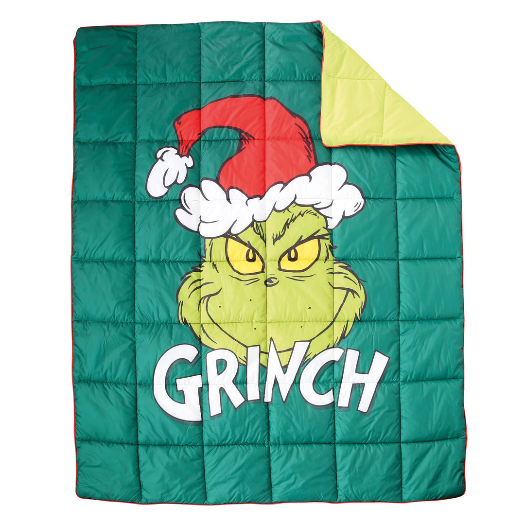 Snowpinions | Grinch Puffer Blanket | Blanket