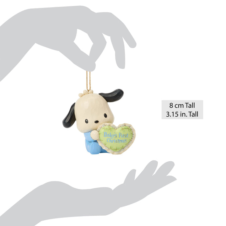 Sanrio by Jim Shore | Pochacco Baby's First Ornament | Hanging Ornament
