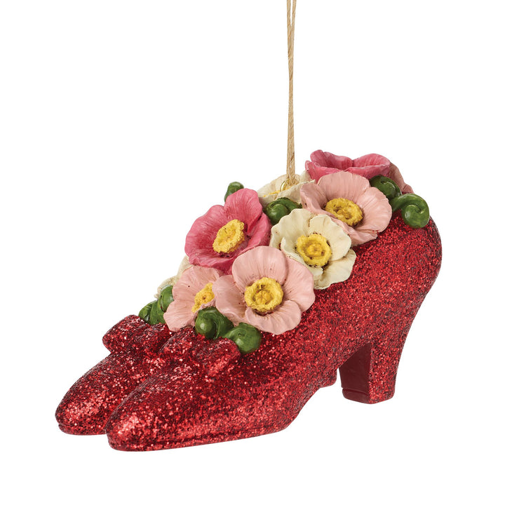 Wizard of Oz by Jim Shore | Ruby Slippers with Poppies H/O | Hanging Ornament