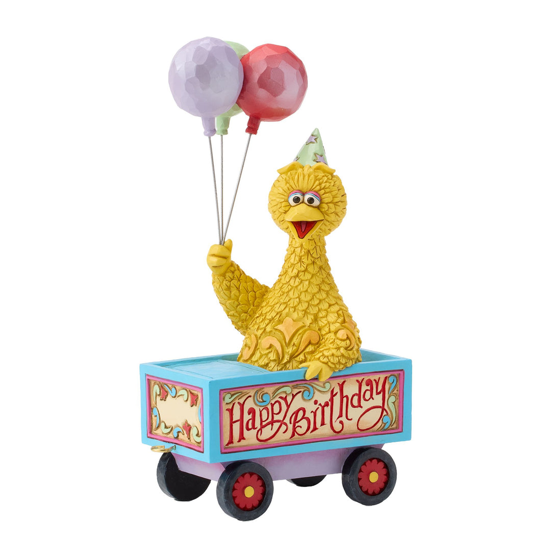 Sesame Street by Jim Shore | Big Bird Birthday Train Fig | Figurine