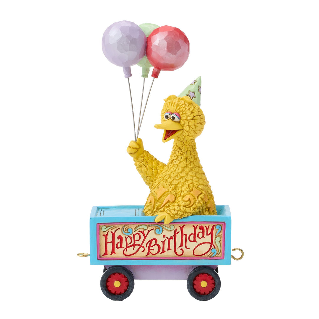 Sesame Street by Jim Shore | Big Bird Birthday Train Fig | Figurine