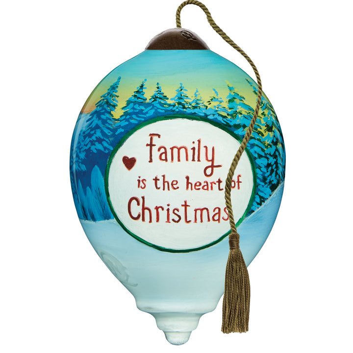 Ne’Qwa Ornaments | Family Is The Heart Xmas Orn | Hanging Ornament