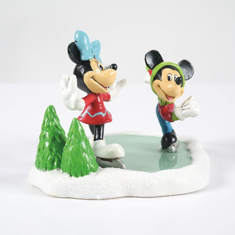 Disney Village | Mickey & Minnie Go Skating | Village Figures