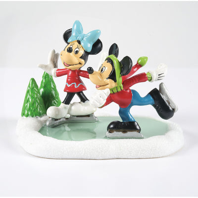 Disney Village | Mickey & Minnie Go Skating | Village Figures