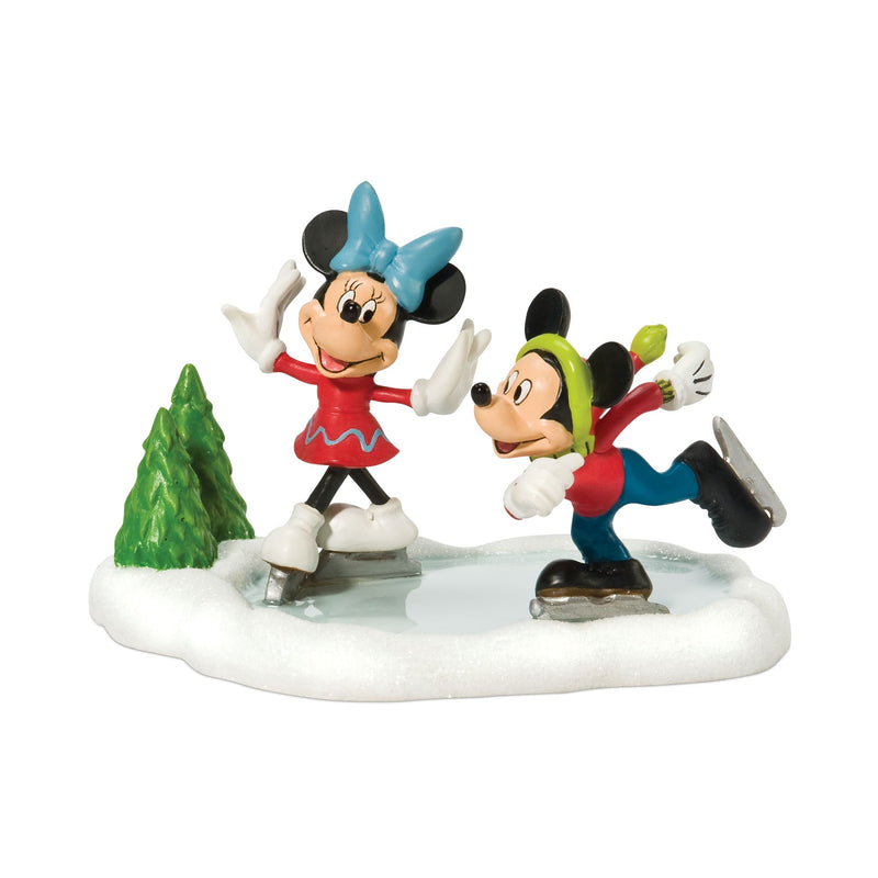 Disney Village | Mickey & Minnie Go Skating | Village Figures