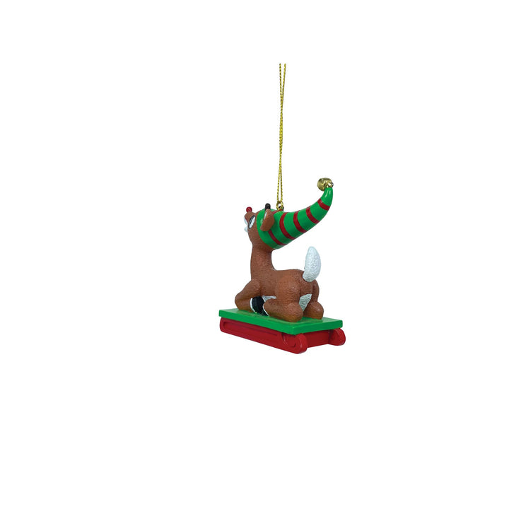 Rudolph | Rudolph Sledding | Hanging Ornament