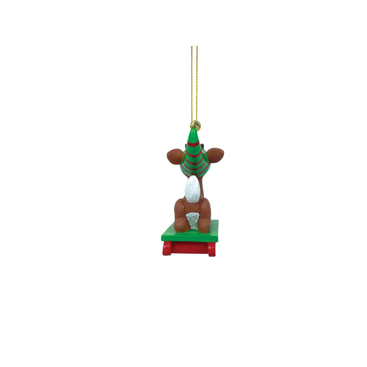 Rudolph | Rudolph Sledding | Hanging Ornament